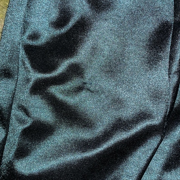 One Shoulder Stretch Satin Gown with Cutout - Picture 8 of 8